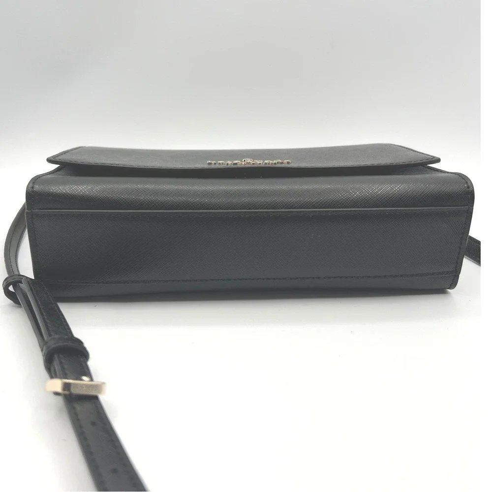 Kate Spade New York Margot Convertible Black Saffiano Leather Chain Crossbody